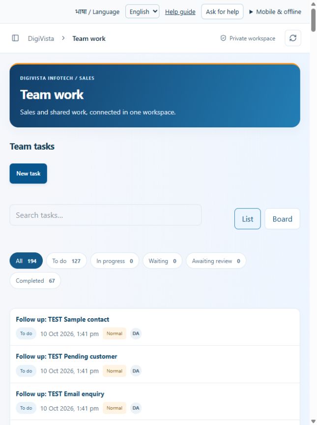 Team work screen preview